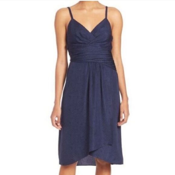 NWT Diane Von Furstenberg Saige Dress Midnight Navy Blue Size 10 - Picture 1 of 14